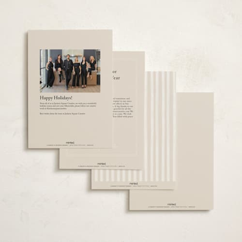 This is a ivory business holiday cards with foil pressed by Petra Kern called open the door printing on signature in standard