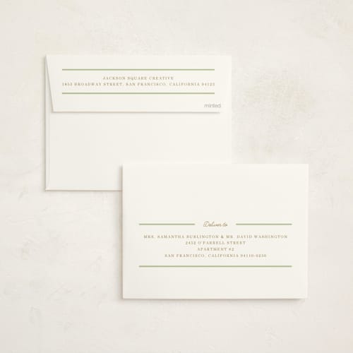 This is a chardonnay business holiday cards with foil pressed by Baumbirdy called pastel tree printing on signature in standard