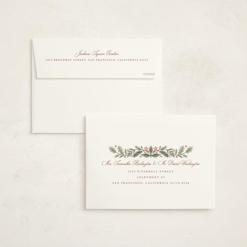This is a antique business holiday cards with foil pressed by Kristen Smith called festive trim printing on signature in standard