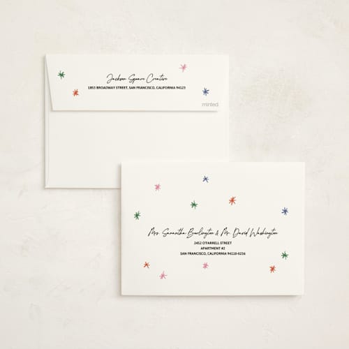 This is a midnight business holiday cards with foil pressed by Inkblot Design called number game printing on signature in standard