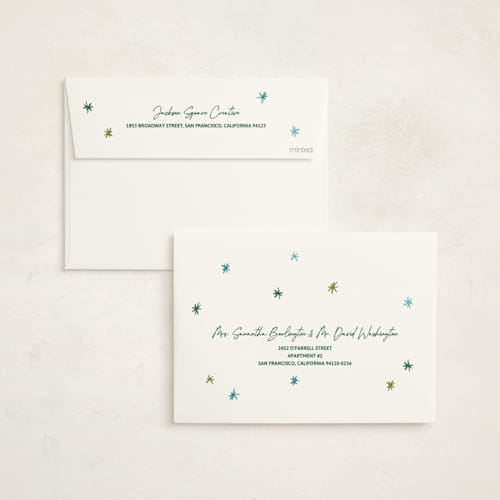 This is a marine business holiday cards with foil pressed by Inkblot Design called number game printing on signature in standard