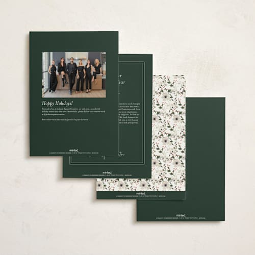 This is a evergreen business holiday cards with foil pressed by Itsy Belle Studio called botanical thank you printing on signature in standard
