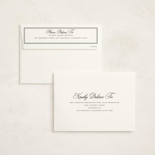 This is a coal business holiday cards with foil pressed by Jackie Crawford called berry frame printing on signature in standard