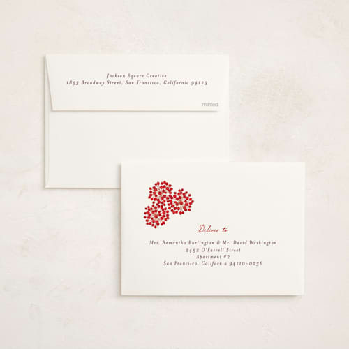 This is a berry business holiday cards with foil pressed by Pippa Shaw called berry burst printing on signature in standard