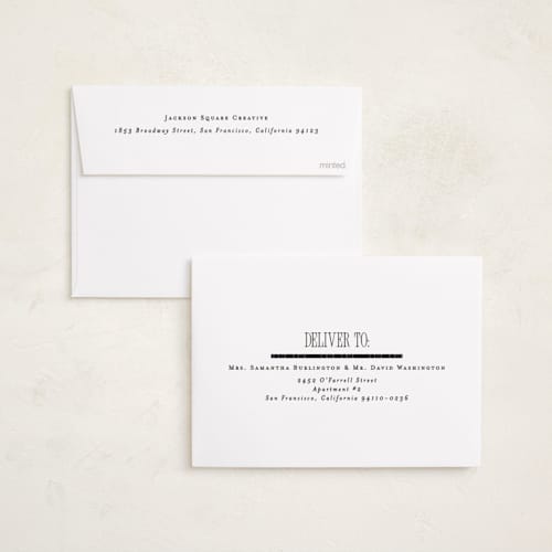 This is a charcoal business holiday cards with foil pressed by Corinne Malesic called grateful plaid printing on signature in standard