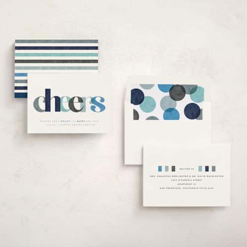 This is a blizzard business holiday cards with standard by Robert and Stella called bright cheers printing on signature in standard
