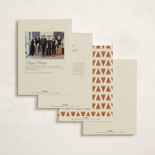 This is a pumpkin business holiday cards with standard by Holly Whitcomb called pie chart printing on signature in standard