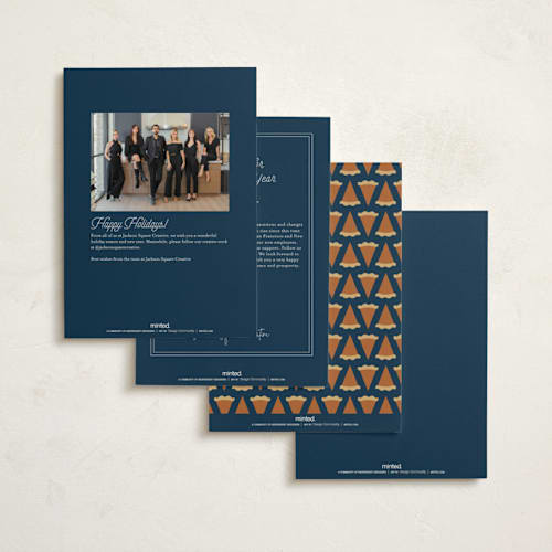 This is a midnight business holiday cards with standard by Holly Whitcomb called pie chart printing on signature in standard