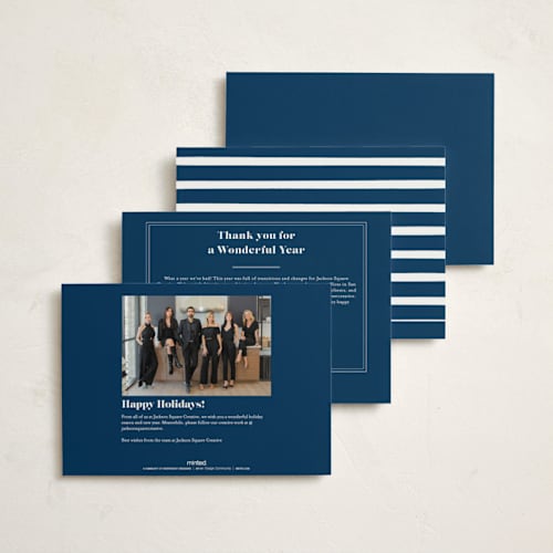 This is a ocean business holiday cards with standard by Bethan called bold type printing on signature in standard
