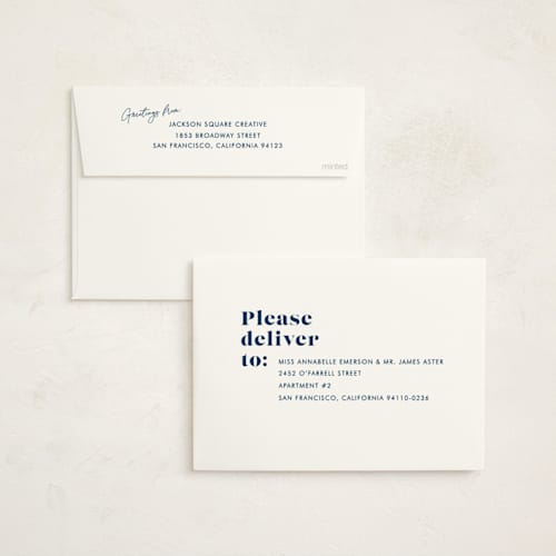 This is a ocean business holiday cards with standard by Bethan called bold type printing on signature in standard
