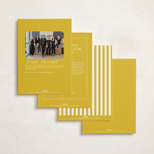 This is a taxi business holiday cards with standard by mo kelley called tree transport taxi printing on signature in standard
