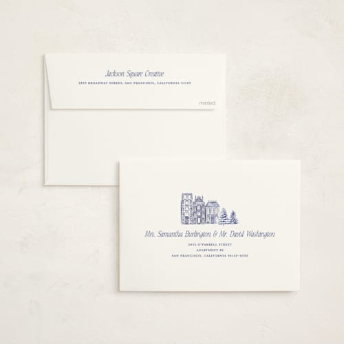 This is a powder business holiday cards with standard by Jenna Holcomb called aspen printing on signature in standard