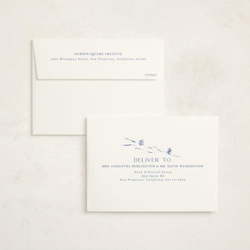 This is a sapphire business holiday cards with standard by Vera Lim called painted ornament printing on signature in standard