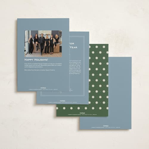 This is a juniper business holiday cards with standard by Wildfield Paper Co called retro printing on signature in standard