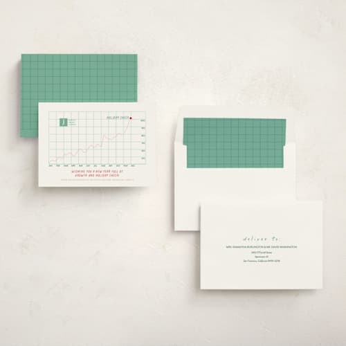 This is a peppermint business holiday cards with standard by Sarah Hawkins Designs called year of growth printing on signature in standard