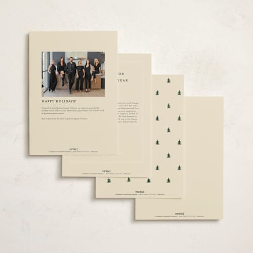 This is a almond business holiday cards with standard by Baumbirdy called poster tree printing on signature in standard