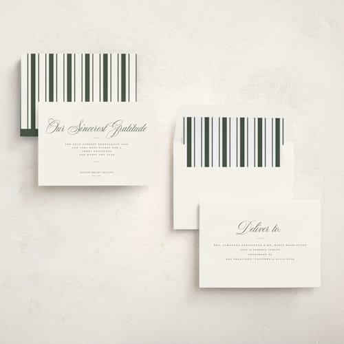 This is a wreath business holiday cards with standard by Blustery August called milano printing on signature in standard