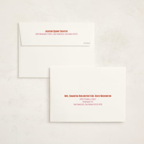 This is a santa business holiday cards with standard by Claudia Orengo called bold and clear printing on signature in standard