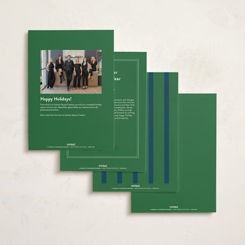 This is a winter business holiday cards with standard by Louise Kay called raising the bar printing on signature in standard