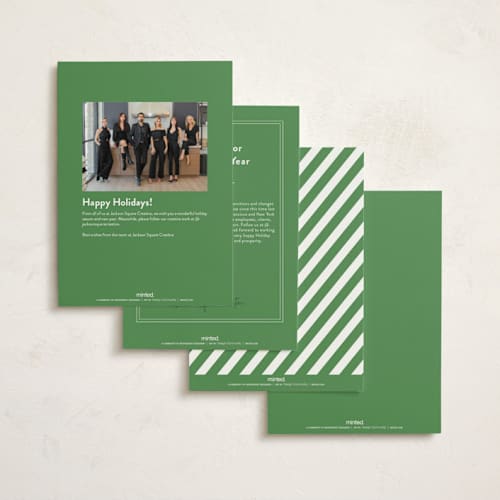 This is a grass business holiday cards with standard by Sara Hicks Malone called teamwork printing on signature in standard