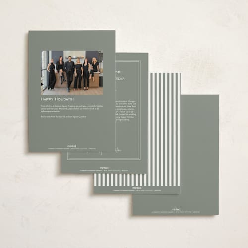 This is a sage business holiday cards with standard by Sara Hicks Malone called forever grateful printing on signature in standard