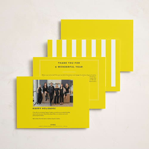 This is a lemon business holiday cards with standard by Sara Hicks Malone called five-star client review printing on signature in standard