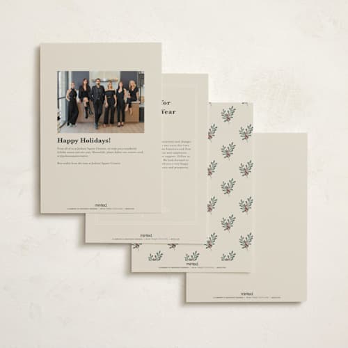This is a almond business holiday cards with standard by Kate Ahn called canneberge printing on signature in standard