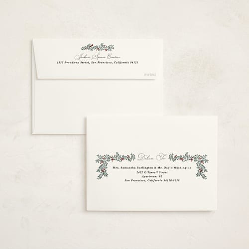 This is a almond business holiday cards with standard by Kate Ahn called canneberge printing on signature in standard
