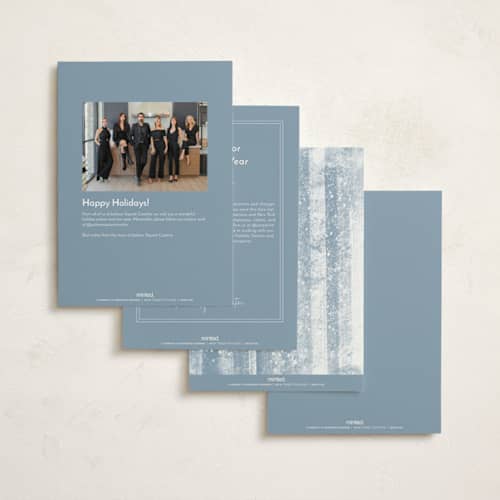 This is a wintermint business holiday cards with standard by Eric Ransom called winter city wishes printing on signature in standard