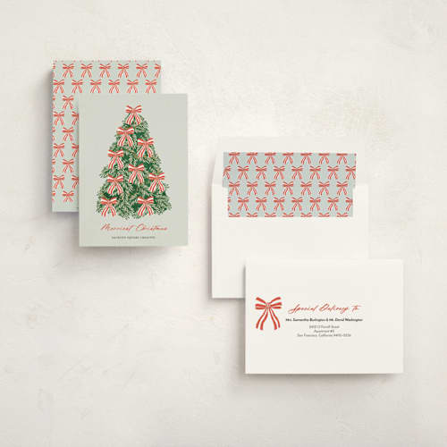 This is a sage business holiday cards with standard by Sherley Ferreira called oh christmas tree printing on signature in standard