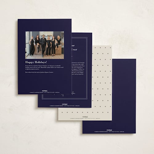 This is a midnight business holiday cards with standard by Oma N. Ramkhelawan called bold year printing on signature in standard