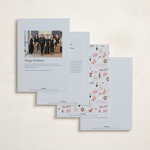 This is a candy business holiday cards with standard by Erin German called no place like home printing on signature in standard