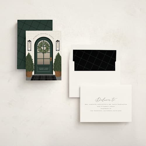This is a juniper business holiday cards with standard by Ekko Studio called holiday home printing on signature in standard