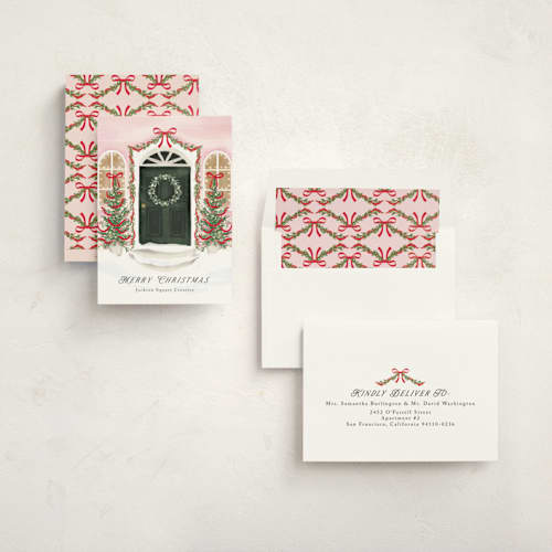 This is a rosy cheeks business holiday cards with standard by Petra Kern called la porta printing on signature in standard