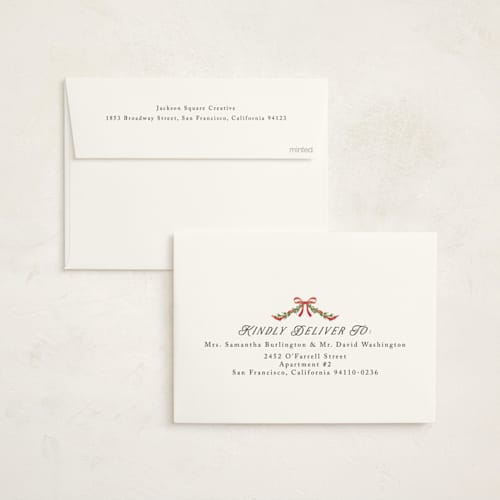 This is a rosy cheeks business holiday cards with standard by Petra Kern called la porta printing on signature in standard