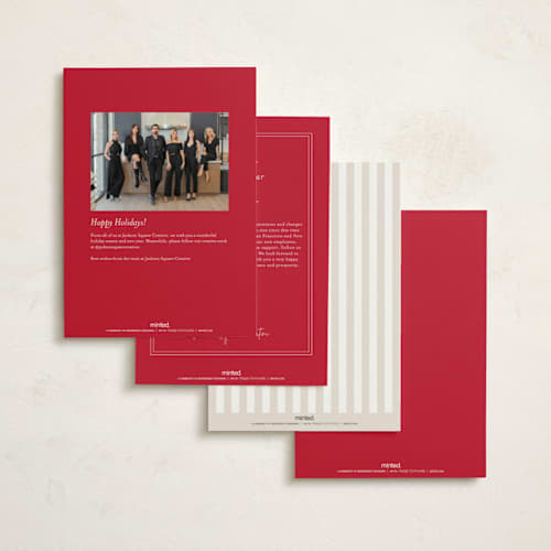 This is a peppermint business holiday cards with standard by Everett Paper Goods called cape may charm printing on signature in standard