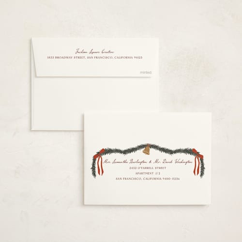 This is a candy business holiday cards with standard by Maja Cunningham called little shop printing on signature in standard