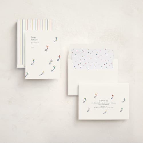 This is a snow business holiday cards with standard by Ellen Schlegelmilch called slope printing on signature in standard