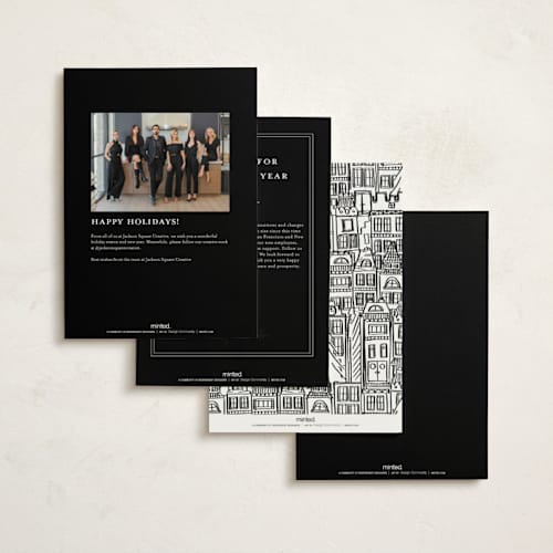 This is a ink business holiday cards with standard by Caroline Harberd called find us buildings printing on signature in standard