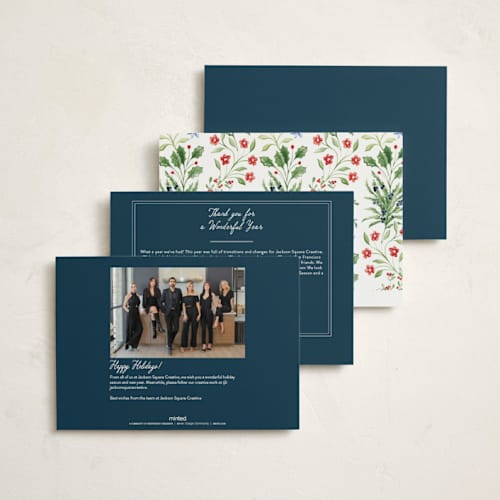 This is a midnight business holiday cards with standard by Sarah Knight called sophia printing on signature in standard