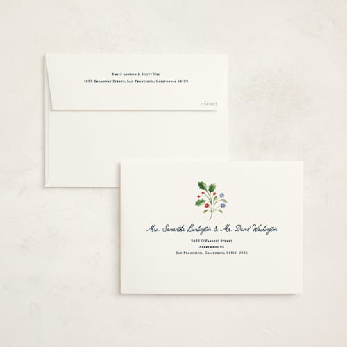 This is a midnight business holiday cards with standard by Sarah Knight called sophia printing on signature in standard