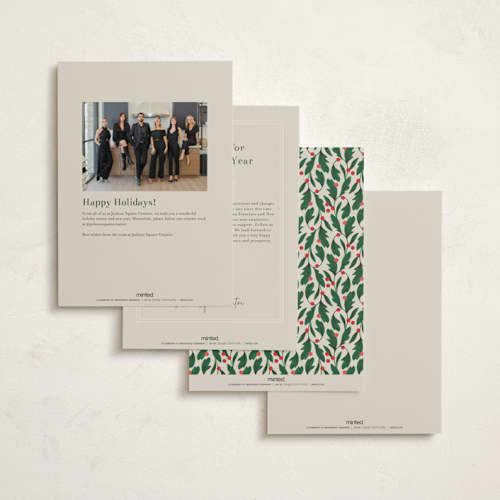 This is a latte business holiday cards with standard by Jen Owens called oh tree printing on signature in standard