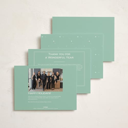 This is a coal business holiday cards with standard by Hannah Williams called colorful cheers printing on signature in standard