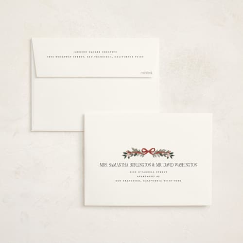 This is a eggnog business holiday cards with standard by Jenna Holcomb called surround printing on signature in standard