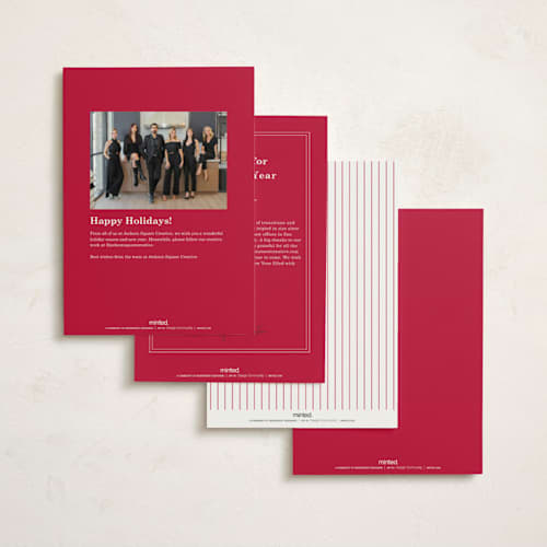 This is a holly berry business holiday cards with standard by Baumbirdy called cardinal printing on signature in standard