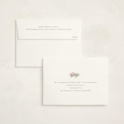 This is a spruce business holiday cards with standard by Baumbirdy called cardinal printing on signature in standard