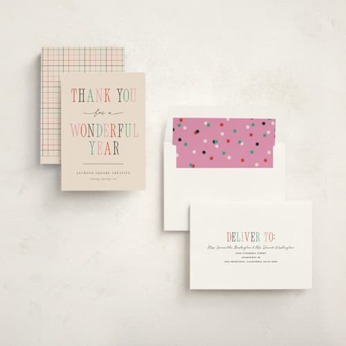 This is a sugar cookie business holiday cards with standard by Pixel and Hank called wonderful year printing on signature in standard