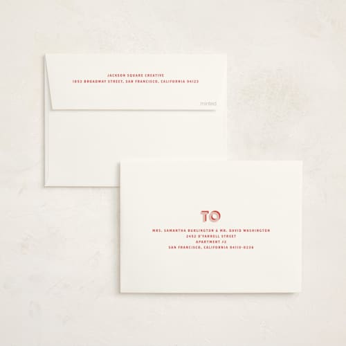 This is a gumdrop business holiday cards with standard by Olivia Kanaley Inman called year of cheer printing on signature in standard