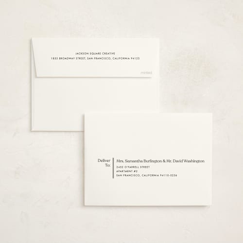 This is a frozen lake business holiday cards with standard by Annie Clark called horizon printing on signature in standard