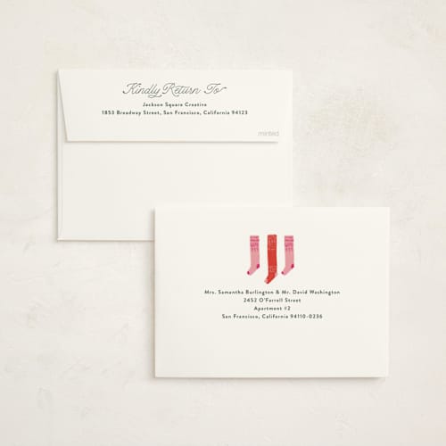 This is a forest business holiday cards with standard by Jackie Crawford called holiday hearth printing on signature in standard